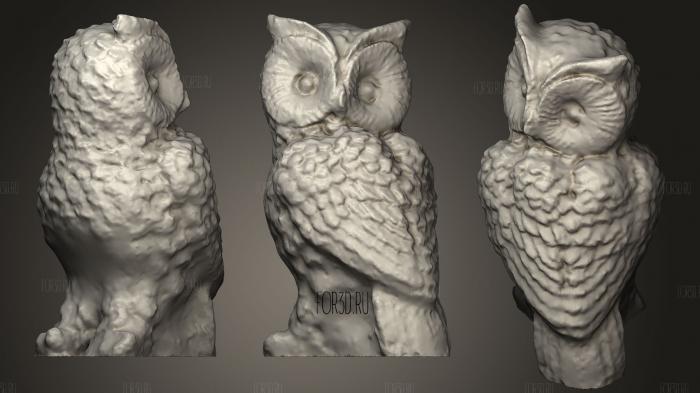 Owl Sculpture 01 stl model for CNC